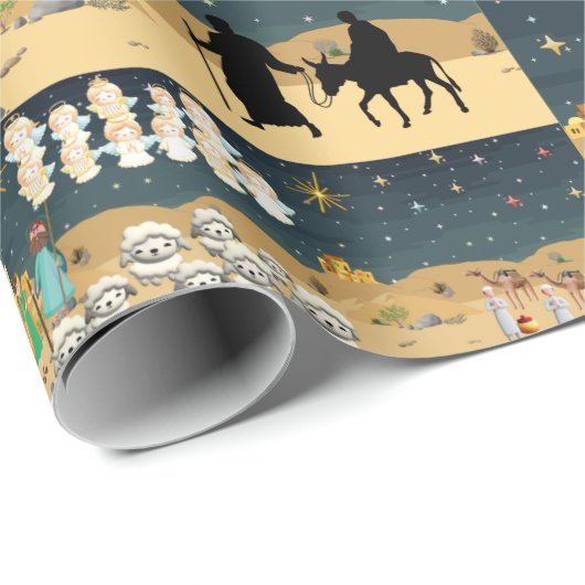 Geburtsgeschichte 3D Geschenkpapier (Rolleneckpunkt)