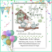 Geburtshaus mit Mama und Baby Bird Baby Dusche