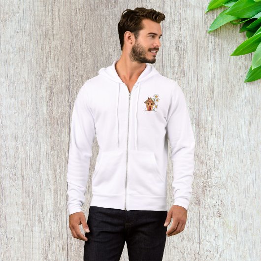 Geburtshaus und Blume Mens Vollzip Hoodie