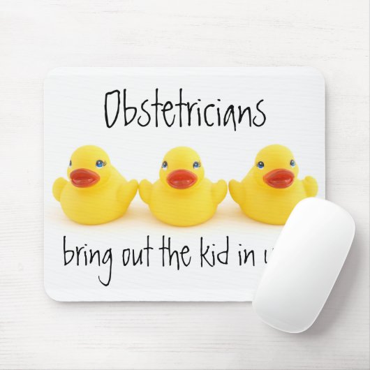 Geburtshelfer und gelbe Gummienten Mousepad (Mit Mouse)