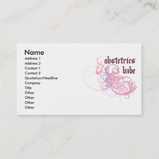 Geburtshilfe-Baby Visitenkarte (Vorderseite)