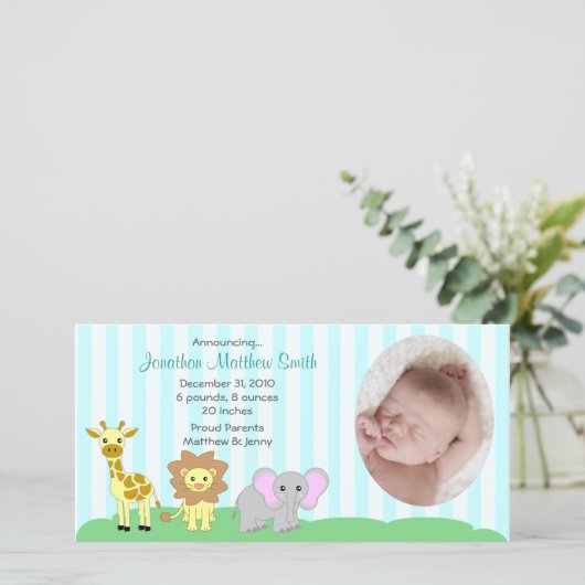 Geburtshilfekarte für Kleinkinder Ankündigung (Stehend Vorderseite)