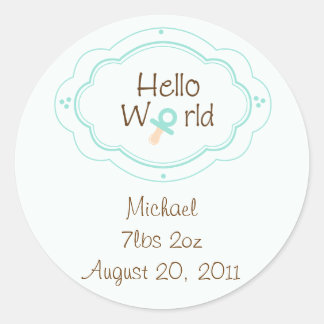 Geburtshinweis Cupcake Toppers/Stickers Runder Aufkleber