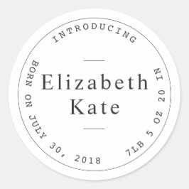 Geburtshinweis Einfache Briefmarke Design Sticker