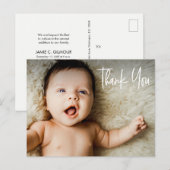 Geburtshinweis Foto Handlett Vielen Dank Postkarte (Vorne/Hinten)