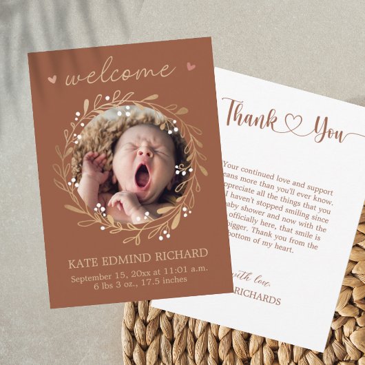 Geburtshinweis Foto Welcome Baby Ankündigung