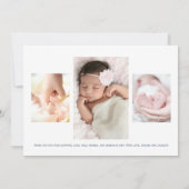 Geburtshinweis-Monogramm-Prinzessin Schwan Dankeskarte (Rückseite)