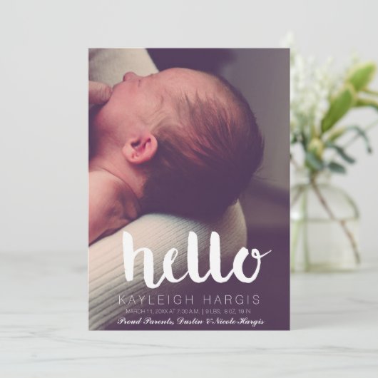 Geburtshinweise Ankündigung (Stehend Vorderseite)