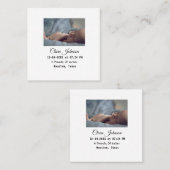 Geburtshinweise fügen Datumsplattdaten hinzu Quadratische Visitenkarte (Vorne/Hinten)