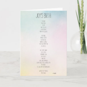 Geburtsinspirationsgedicht von Joy Karte