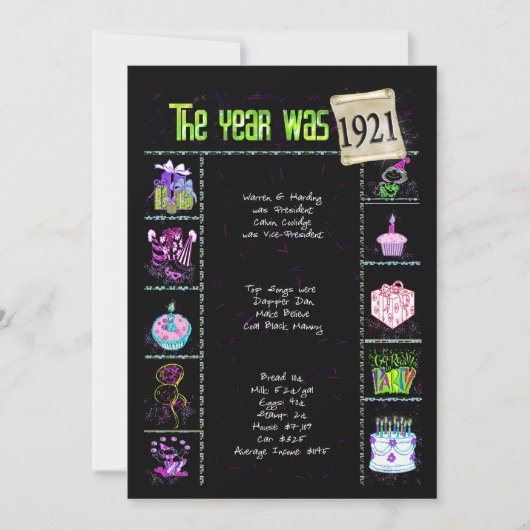 Geburtsjahr 1921 Einladung (Vorderseite)