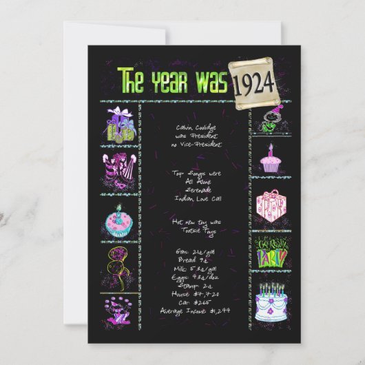 Geburtsjahr 1924 Einladung (Vorderseite)