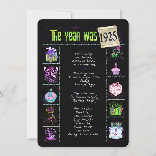 Geburtsjahr 1925 Einladung (Vorderseite)