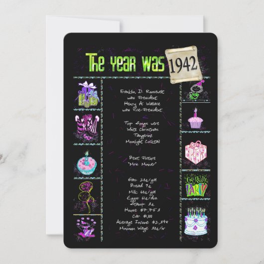 Geburtsjahr 1942 Einladung (Vorderseite)