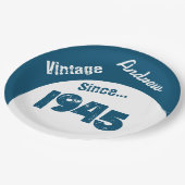 Geburtsjahr 1945 80. Geburtstagspult Pappteller (Schrägansicht)