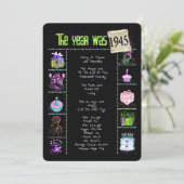 Geburtsjahr 1945 Einladung (Stehend Vorderseite)