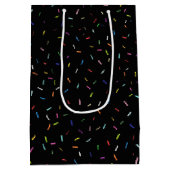 Geburtsjahr 1948 Fun Trivia auf schwarz Mittlere Geschenktüte (Rückseite)