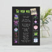 Geburtsjahr 1949 Einladung (Stehend Vorderseite)