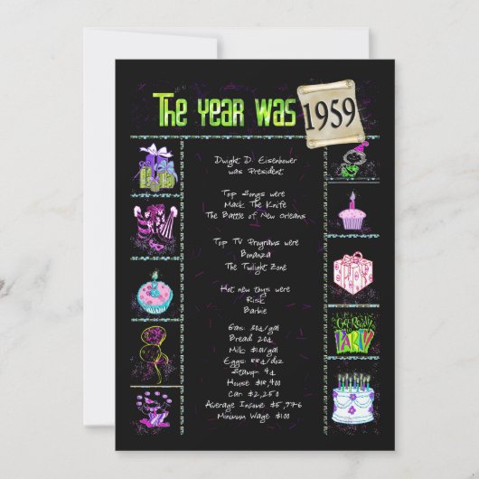 Geburtsjahr 1959 Einladung (Vorderseite)