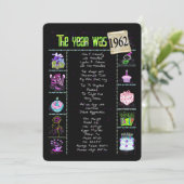 Geburtsjahr 1962 Einladung (Stehend Vorderseite)