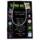 Geburtsjahr 1970 Fun Trivia auf schwarz Mittlere Geschenktüte (Vorderseite)