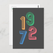 Geburtsjahr - 1972 - 50. Geburtstag Postkarte (Vorne/Hinten)