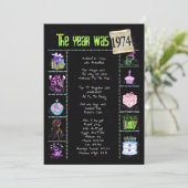 Geburtsjahr 1974 Einladung (Stehend Vorderseite)