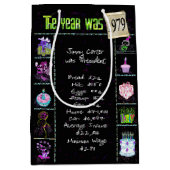 Geburtsjahr 1979 Fun Trivia auf schwarz Mittlere Geschenktüte (Vorderseite)