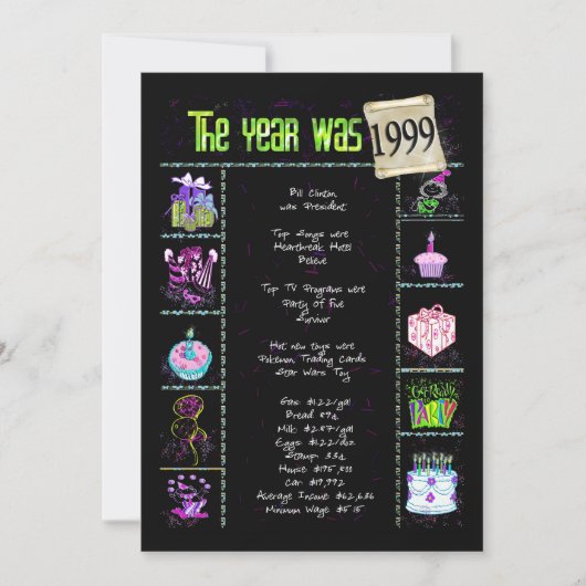 Geburtsjahr 1999 Einladung (Vorderseite)