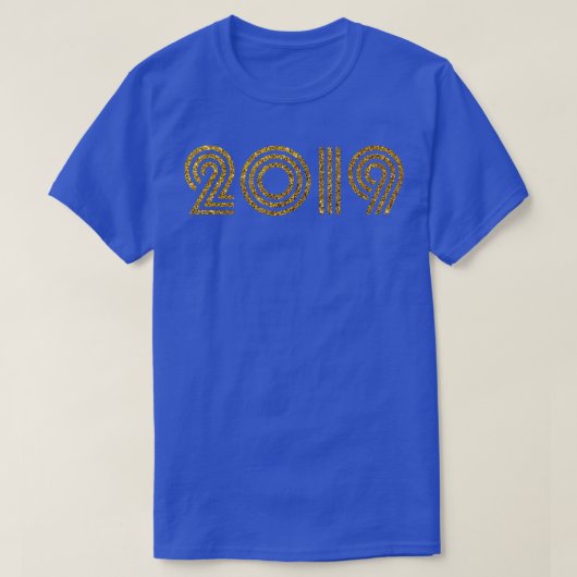 Geburtsjahr 2019 Glitter-Effekt T-Shirt (Design vorne)