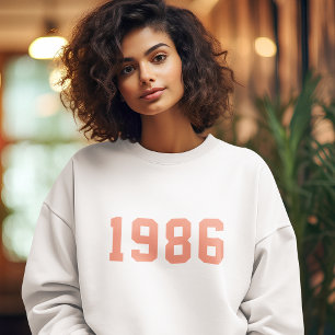 Geburtsjahr Benutzerdefiniert Korallenrosa Moder Sweatshirt