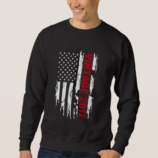 Geburtsjahr der amerikanischen Flagge 2017 zum Geb Sweatshirt (Vorderseite)