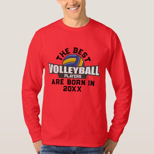 Geburtsjahr des benutzerdefinierten Volleyballs T-Shirt (Vorderseite)