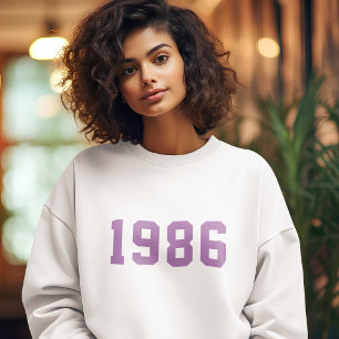 Geburtsjahr   Modern Trendy Stylisch Süß Lila Sweatshirt