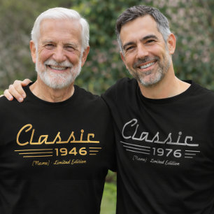 Geburtsjahr-Shirt mit individuellem Design, klassi T-Shirt