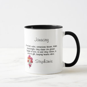 Geburtsjahrs Blume Januar Blüte: Tasse der Nelkenw