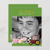 Geburtsjahrs-Foto-Zuchtkarte Einladung (Vorne/Hinten)