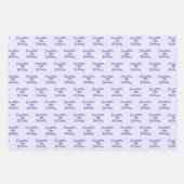 Geburtsjahrslavene lila Namensskripte Geschenkpapier Set (Vorderseite)