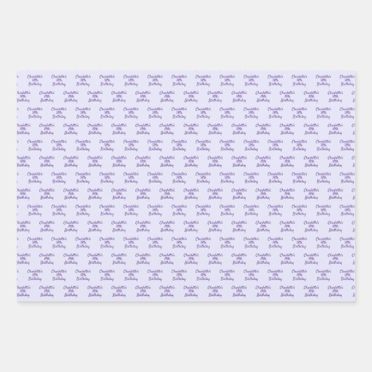 Geburtsjahrslavene lila Namensskripte Geschenkpapier Set (Vorderseite 3)