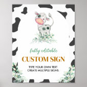 Geburtsjahrstagsschild der Kuhfarm Poster (Vorne)