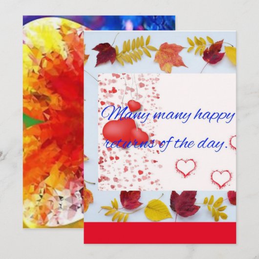 Geburtskarte. (Vorne/Hinten)