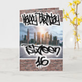 Geburtskarte 16 karte (Gelbe Blume)