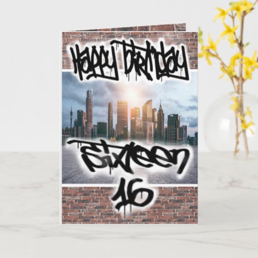 Geburtskarte 16 karte (Gelbe Blume)