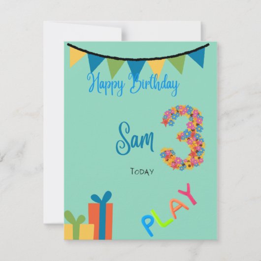 Geburtskarte 3 Jahre alt Karte (Vorderseite)