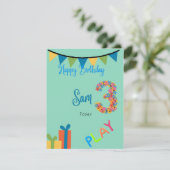 Geburtskarte 3 Jahre alt Karte (Stehend Vorderseite)