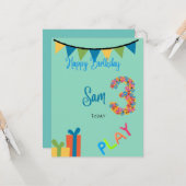 Geburtskarte 3 Jahre alt Karte (Vorderseite/Rückseite Beispiel)