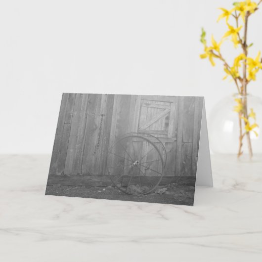 Geburtskarte "Black & White Wagon Wheel" Karte (Gelbe Blume)