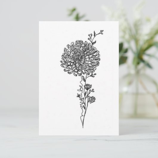 Geburtskarte, Blume Geburtstag, Chrysanthemum Mitteilungskarte (Stehend Vorderseite)