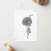 Geburtskarte, Blume Geburtstag, Chrysanthemum Mitteilungskarte (Vorderseite/Rückseite Beispiel)