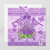 Geburtskarte Blume und Geburtskarte von Gem. Febru Einladung (Vorne/Hinten)